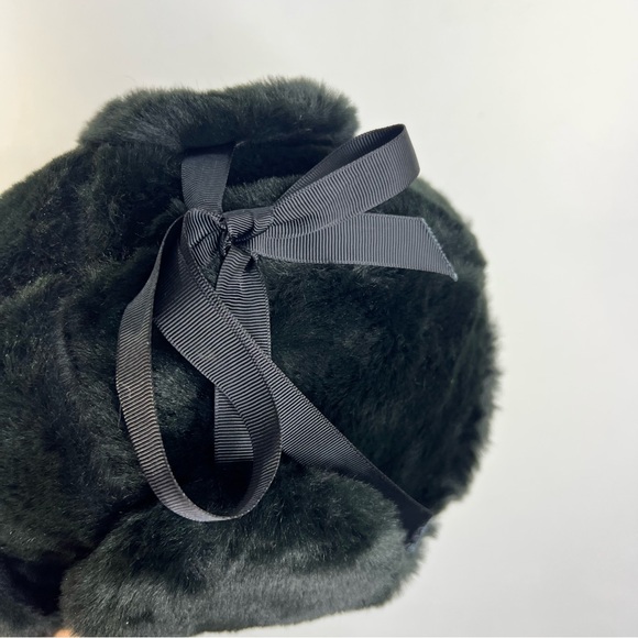 Y2K Canadian made black faux fur warm Yukon trapper winter ear flap hat 7 1/8 - Picture 10 of 13